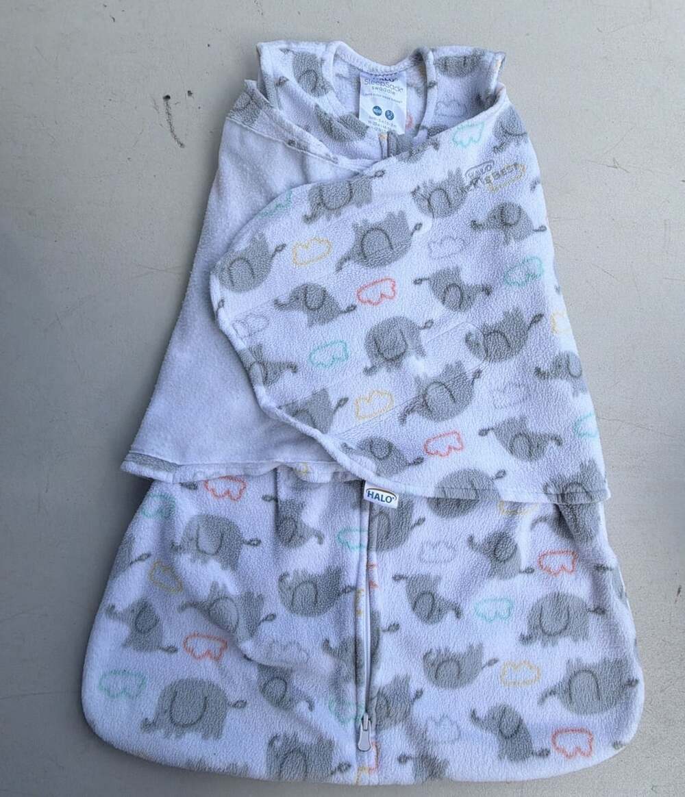 Halo SleepSack Swaddle Size Newborn / 0-3M Elephant Micro-fleece